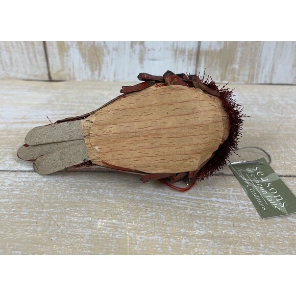 Vintage Seasons of Canon Falls Red Cardinal Feather Ornament w/Tag - Picture 3 of 7